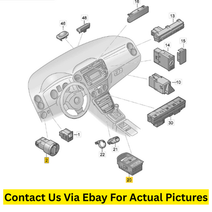 2017 Volkswagen Tiguan Switch Set EPB Light Control Used OEM