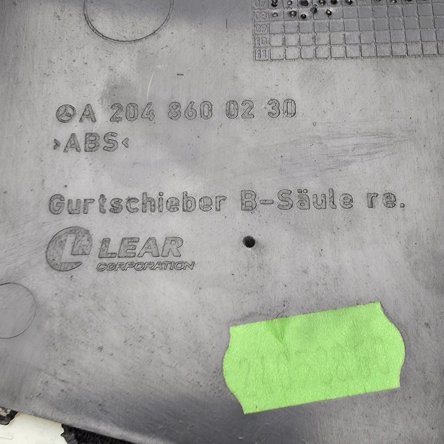 2007-2014 Mercedes-Benz S204 B-Pillar Trim Cover A2048600230