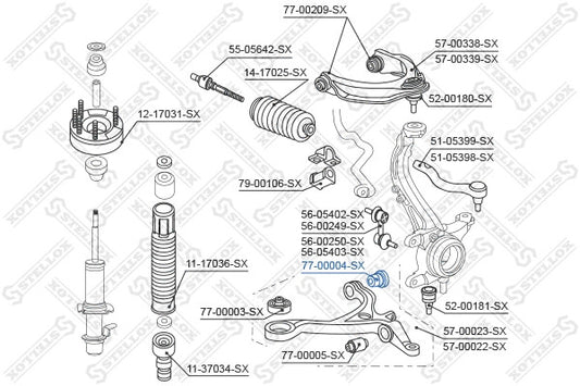 STELLOX 2003-2012 Honda Accord Front Lower Arm Bush 51393-SDA-A02