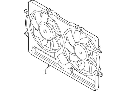 2009 Audi A4 Quattro Engine Cooling Fan Shroud Used OEM 8K0121207A