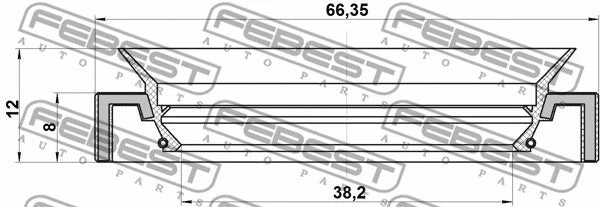 FEBEST 1986-2003 Acura CL Drive Shaft Oil Seal 40X66X8X12 95HAY-40660812R