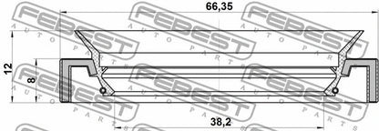 FEBEST 1986-2003 Acura CL Drive Shaft Oil Seal 40X66X8X12 95HAY-40660812R