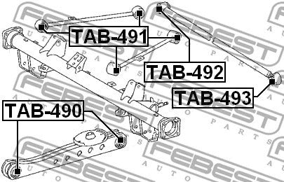 FEBEST 2004-2005 Toyota Yaris Rear Transverse Rod Bushing TAB-493