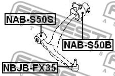FEBEST 2003-2008 INFINITI FX35 Front Bushing Front Control Arm NAB-S50S