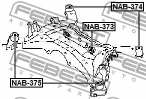 FEBEST 2003-2007 Nissan Murano Rear Crossmember Bushing NAB-374