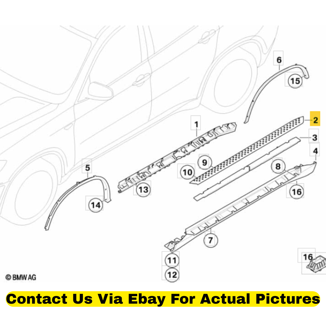 2012 BMW X6 Right Side Running Board Used OEM 51777245742