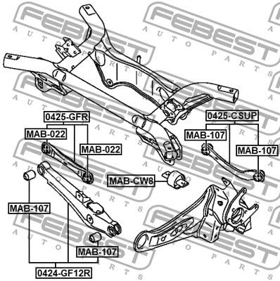 FEBEST 2013 Mitsubishi ASX Rear Lower Arm 0424-GF12R