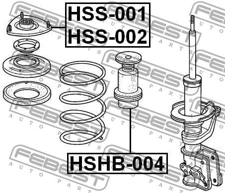 FEBEST 1996-2005 Honda Civic Boot w/Jounce Bumper Front Shock Absorber HSHB-004