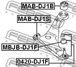 FEBEST 2004-2016 Cadillac SRX Control Arm/Trailing Arm Bush MAB-DJ1S