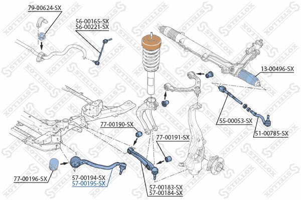 STELLOX 2007-2014 BMW X5 Tension Strut 31126773950