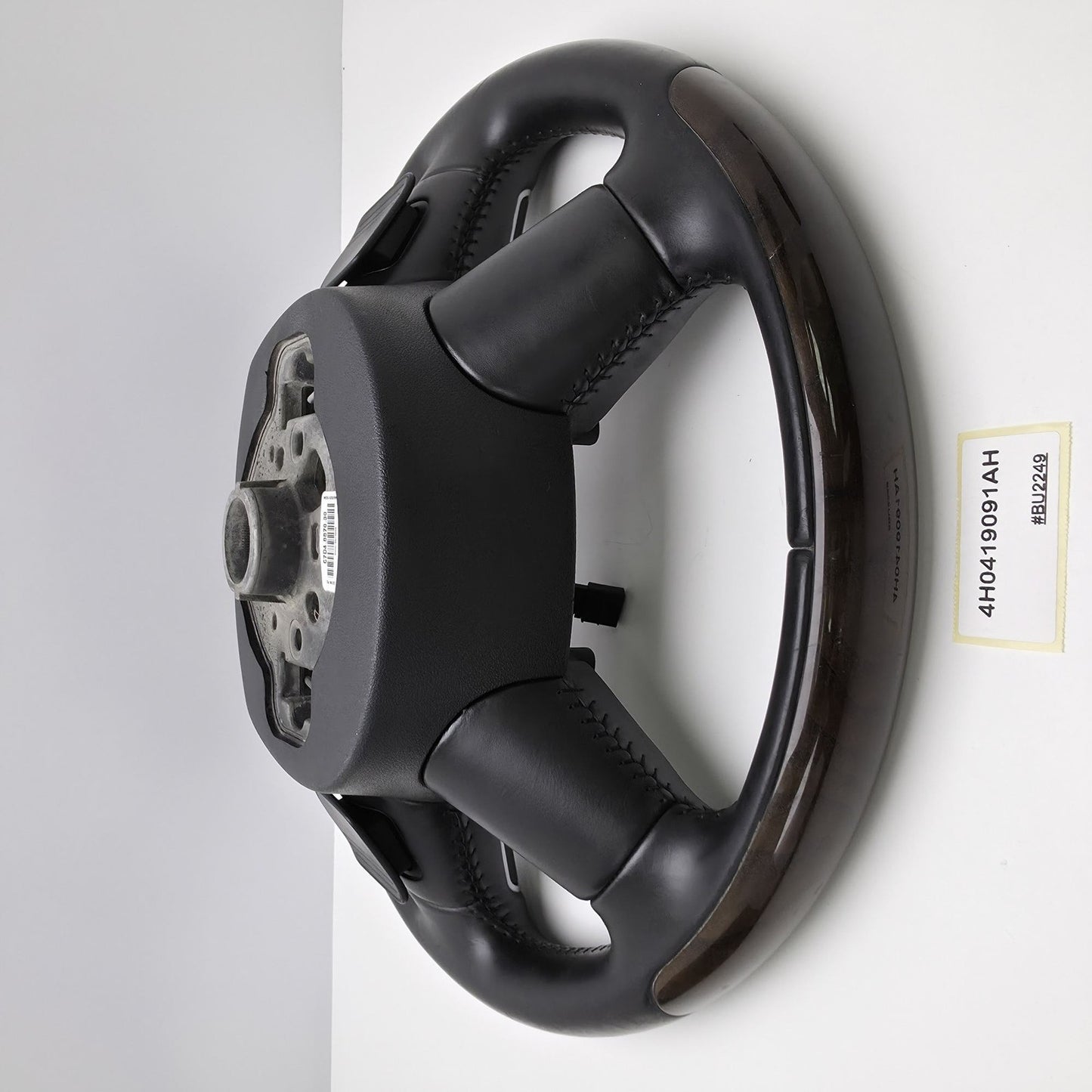 2014-2017 Audi A8 Leather Wood Steering Wheel with Shift Paddles 4H0419091AH