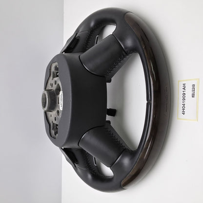 2014-2017 Audi A8 Leather Wood Steering Wheel with Shift Paddles 4H0419091AH