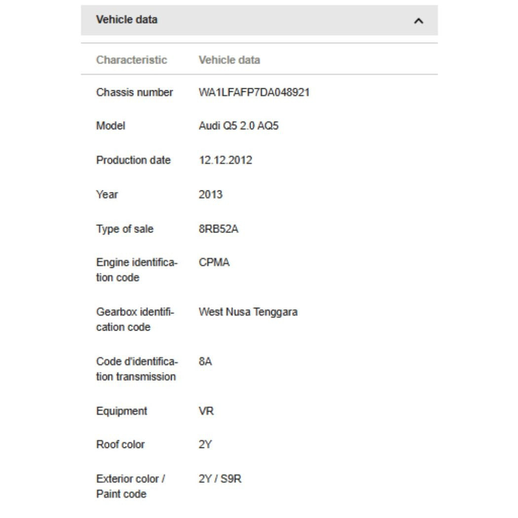 2012 Audi Q5 Reading Light 8T0947140 6PS