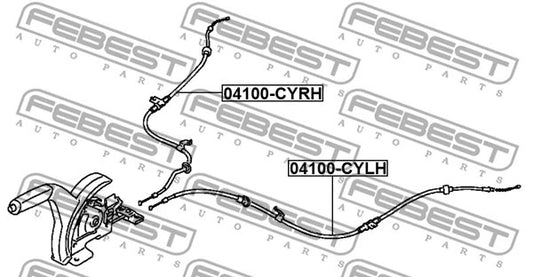FEBEST MITSUBISHI Parking Brake Cable 04100-CYLH