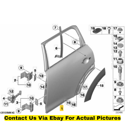 2012 Mini Cooper Countryman Rear Left Door Shell Used OEM 41009805929
