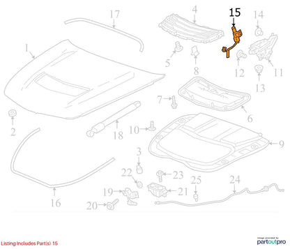 2018 Cadillac CTS Left Active Hood Hinge Actuator Used OEM 23170943