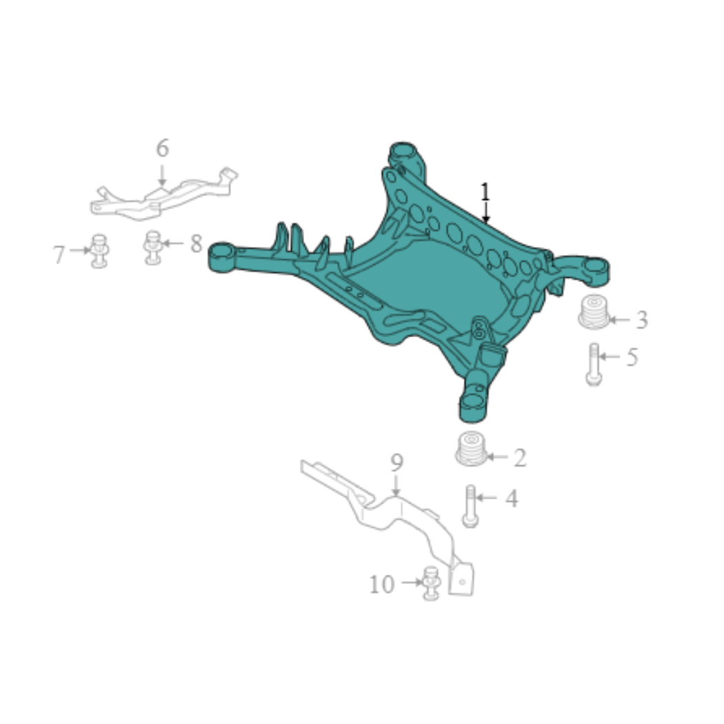 2013 Audi Q5 Rear Suspension Subframe Used OEM 8R0505235N