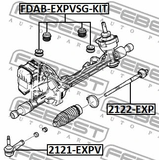 FEBEST 2009-2019 Ford Explorer Steering Rack Bushing Kit FDAB-EXPVSG-KIT