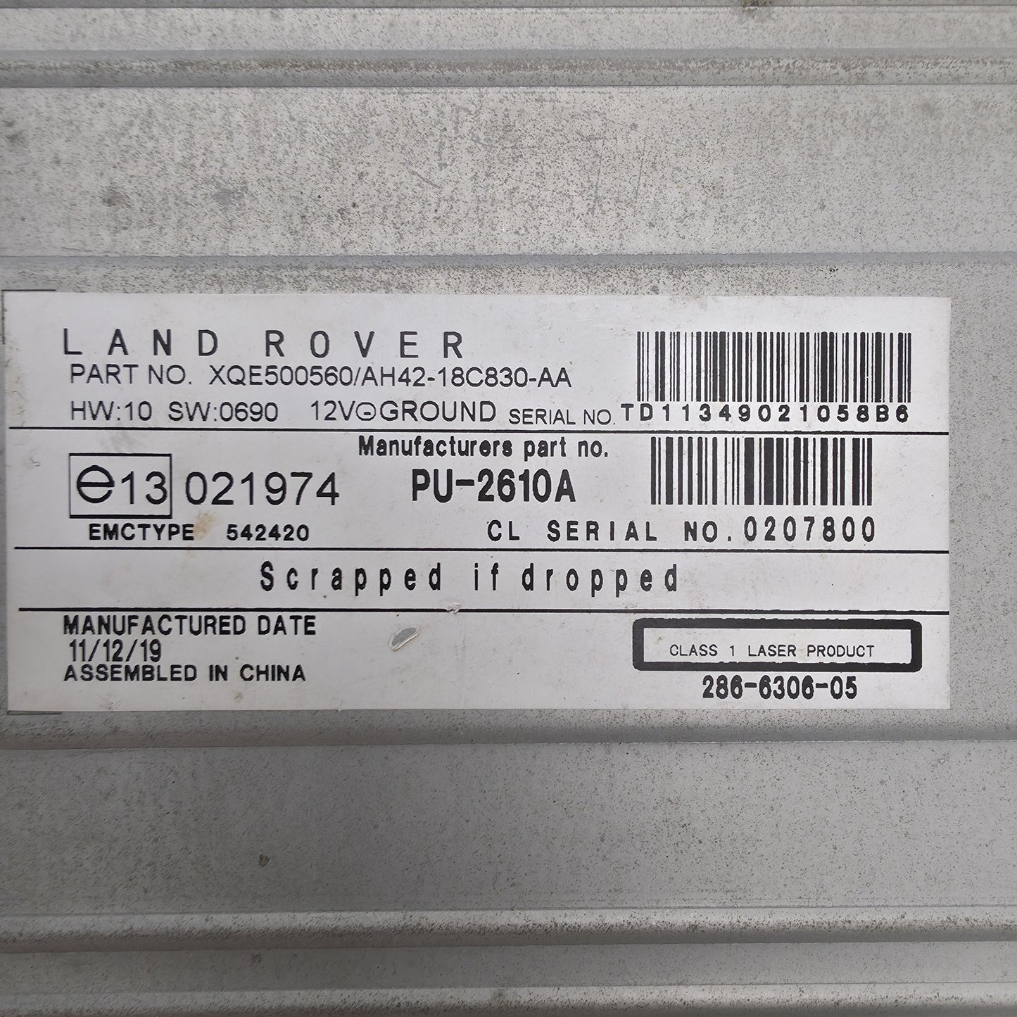 2002-2012 Land Rover Range Rover HSE L322 CD Disc Changer AH4218C830AA