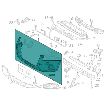 2013 Audi Q5 Front Bumper Cover Used OEM 8R0807065AGRU