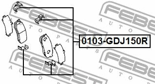 Febest Disc Brake Clip Set 0103-GDJ150R