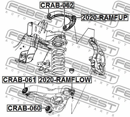 FEBEST 2009-2010 Dodge Ram 1500 Front Lower Control Arm Bushing CRAB-060