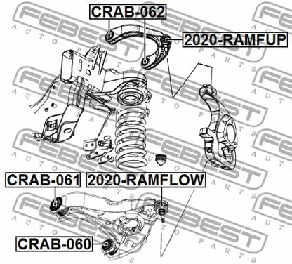 FEBEST 2009-2010 Dodge Ram 1500 Front Lower Control Arm Bushing CRAB-060