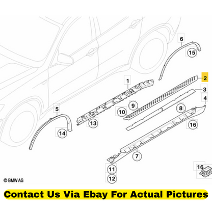 2012 BMW X6 Left Side Running Board Used OEM 51777245741