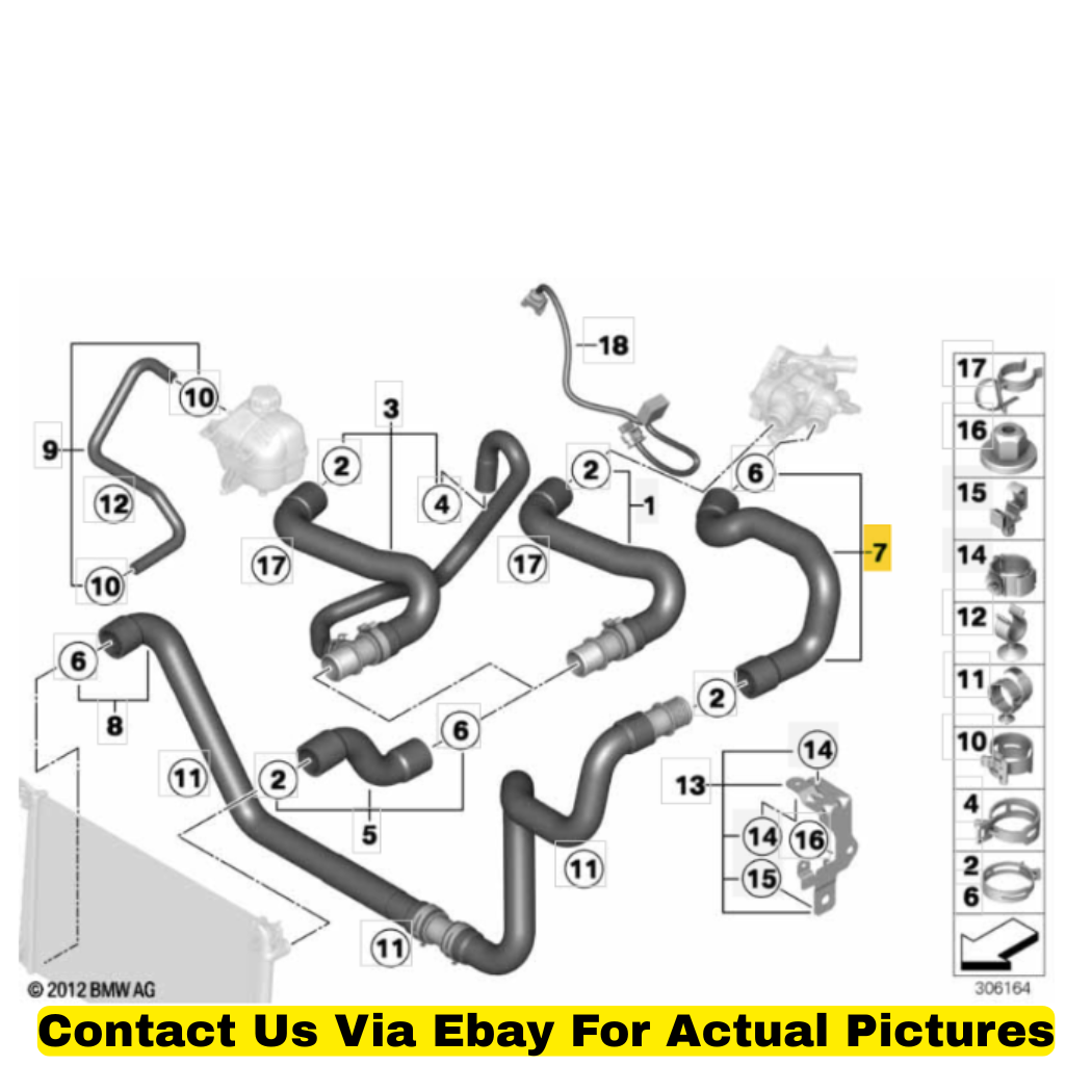 2012 Mini Cooper Countryman Radiator Coolant Hose Used OEM 17129802098