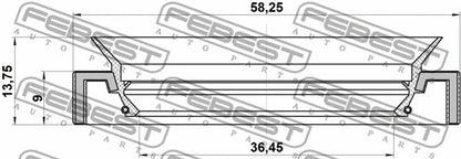 FEBEST TOYOTA, KIA, HYUNDAI SHAFT SEAL, DIFFERENTIAL - 95HAY-38580914C