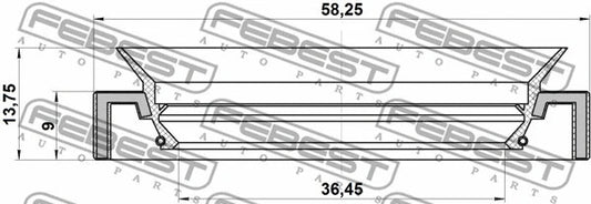 FEBEST TOYOTA, KIA, HYUNDAI SHAFT SEAL, DIFFERENTIAL - 95HAY-38580914C