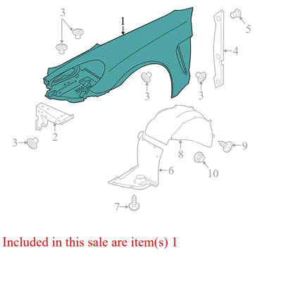 2011 Porsche Panamera S Front Left Fender Used OEM 97050303104GRV