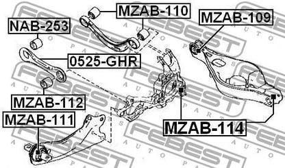 FEBEST 2007-2013 Mazda 6 Rear Knuckle Bushing MZAB-114