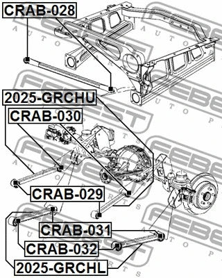 FEBEST 2005-2011 Jeep Commander Rear Lower Trailing Rod Bushing CRAB-032