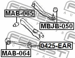 FEBEST MITSUBISHI, CHRYSLER BUSHING, REAR TRANSVERSE ARM - MAB-065