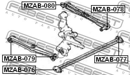 FEBEST 1989-1990 Mazda 323 Rear Trailing Rod Bushing MZAB-077