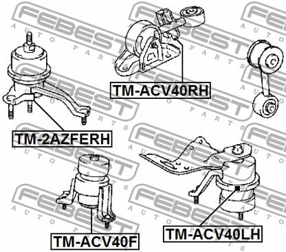 FEBEST 2002-2009 Toyota Camry Left Engine Mount (Hydro) TM-ACV40LH