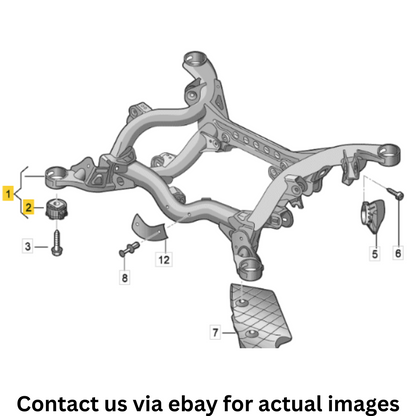 2007 Audi Q7 Rear Subframe Cross‑Member Used OEM 7L8599030B