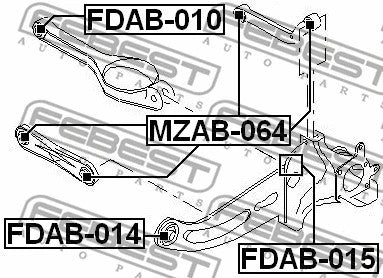 FEBEST 2001-2008 Ford Mondeo Rear Trailing Arm Bushing FDAB-014