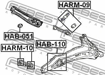 FEBEST 1995-2001 Honda Civic Rear Arm Bushing HAB-051