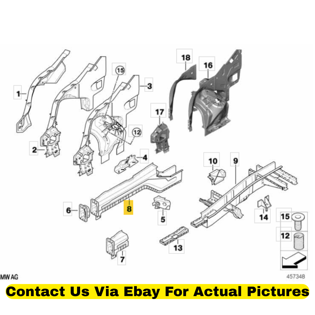 2012 BMW X6 Right Front Engine Support Used OEM 41117174282
