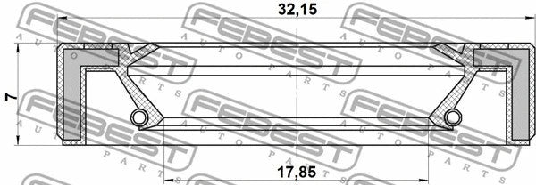 FEBEST TOYOTA, LEXUS Shaft Seal, steering gear - 95GAY-20320707X