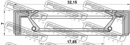 FEBEST TOYOTA, LEXUS Shaft Seal, steering gear - 95GAY-20320707X