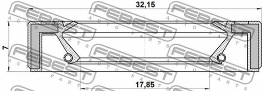 FEBEST TOYOTA, LEXUS Shaft Seal, steering gear - 95GAY-20320707X