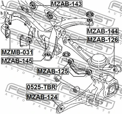 FEBEST 2007-2015 Mazda CX-9 Rear Transverse Arm Bushing MZAB-126