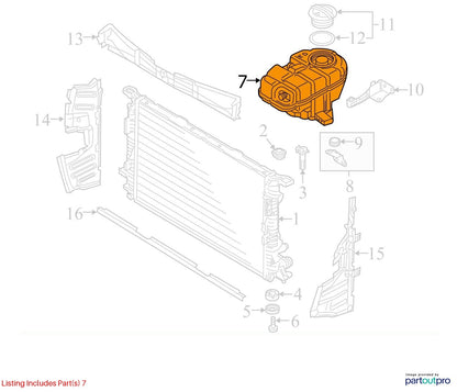2012-2018 Audi A6 A7 Coolant Expansion Tank / Reservoir Used OEM 4G0121403AC