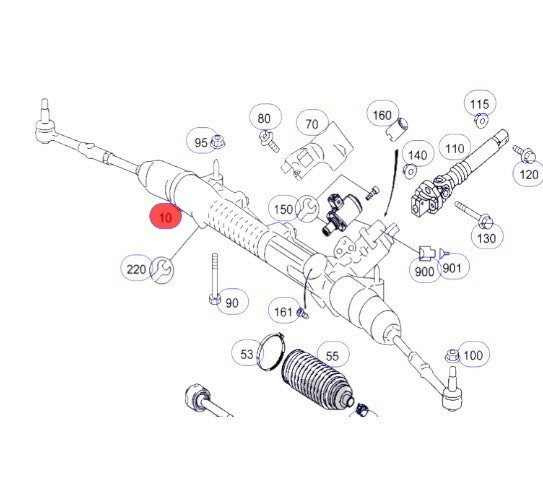2008 Mercedes-Benz S550 Rack and Pinion Steering Gear Used OEM A2214601800