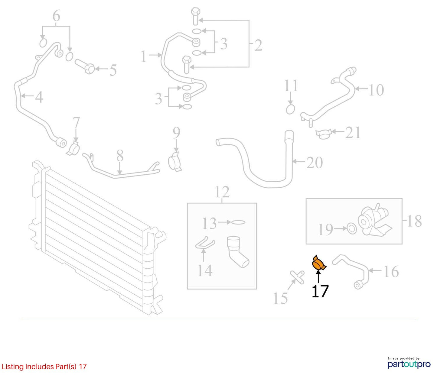 2010-2012 AUDI A4 COOLANT HOSE USED OEM 8K1819376J