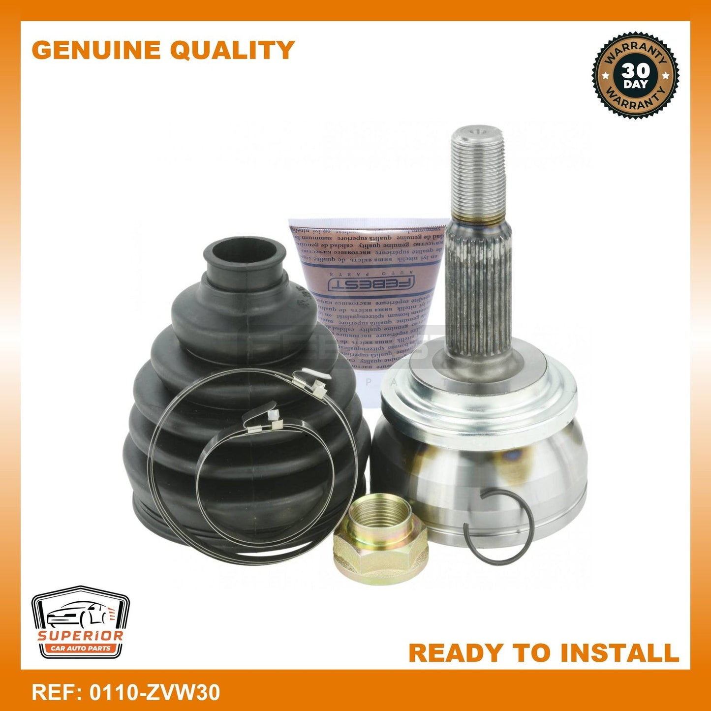FEBEST 2009-2015 Toyota Prius Outer Cv Joint 0110-ZVW30