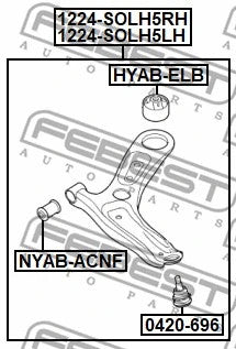 FEBEST 2017-2020 Hyundai Accent Left Front Arm 1224-SOLH5LH